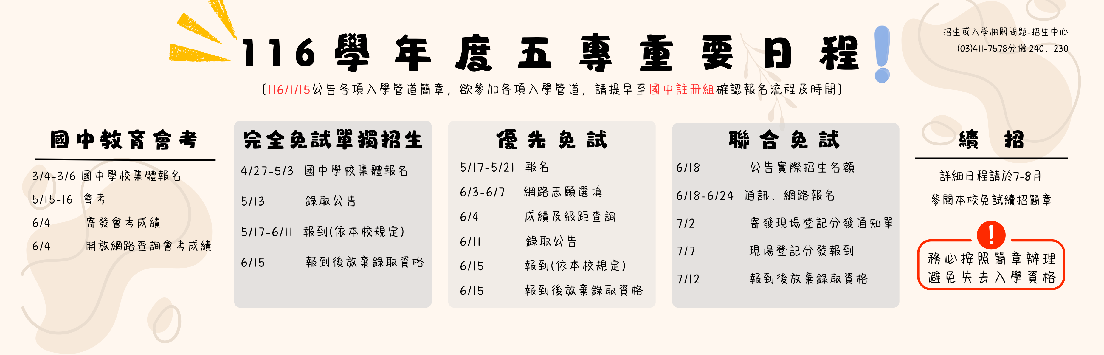 116五專入學管道